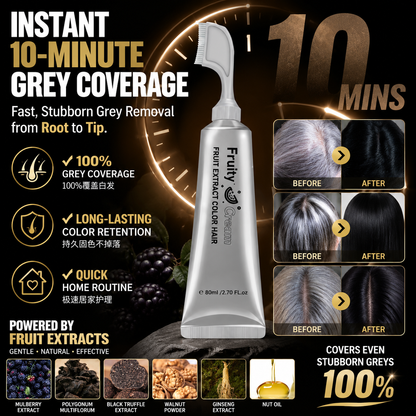 Fruit Hair Dye Cream, Covers Gray & Nourishes (With ZERO Damage!) ✨